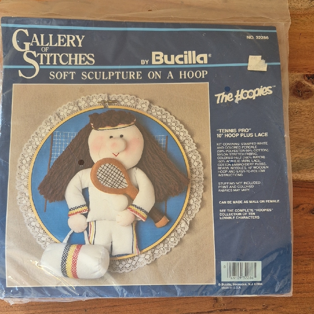 NEW Bucilla "The Hoopies" Soft Sculpture Kit - Tennis Pro #32286